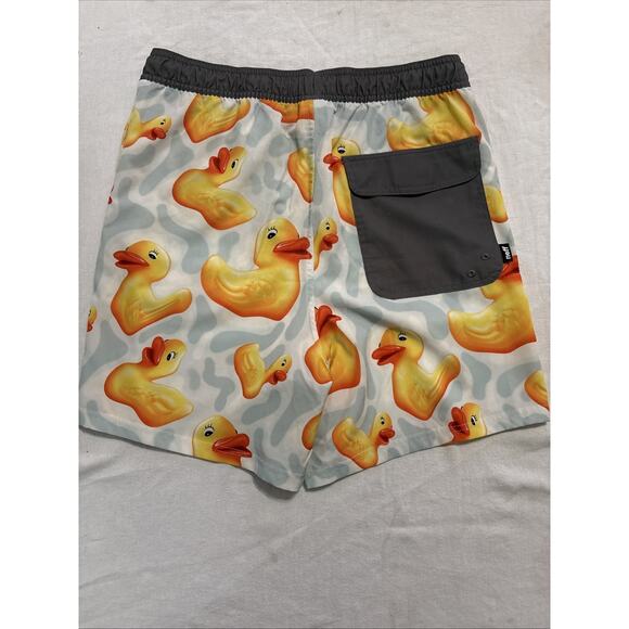 MENS NEFF RUBBER DUCK DRAWSTRING SWIM BOARD SHORTS TRUNKS SIZE L - Picture 5 of 6
